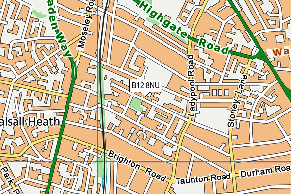 B12 8NU map - OS VectorMap District (Ordnance Survey)