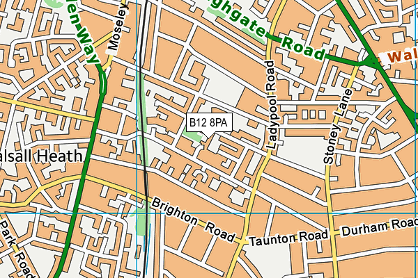 B12 8PA map - OS VectorMap District (Ordnance Survey)