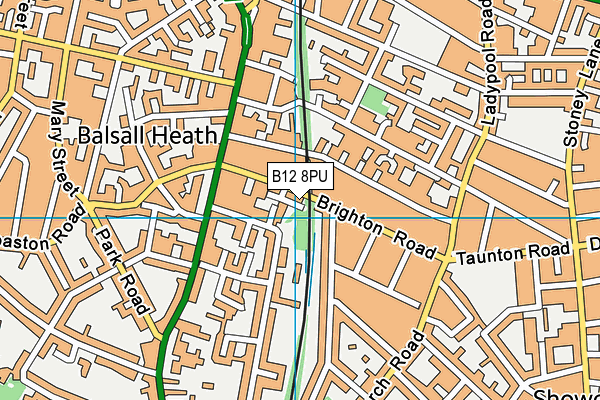 B12 8PU map - OS VectorMap District (Ordnance Survey)