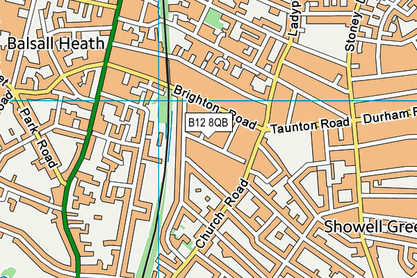 B12 8QB map - OS VectorMap District (Ordnance Survey)