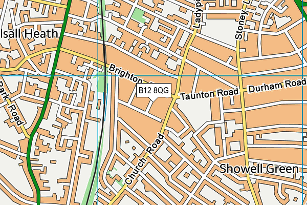 B12 8QG map - OS VectorMap District (Ordnance Survey)