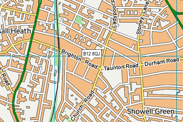 B12 8QJ map - OS VectorMap District (Ordnance Survey)