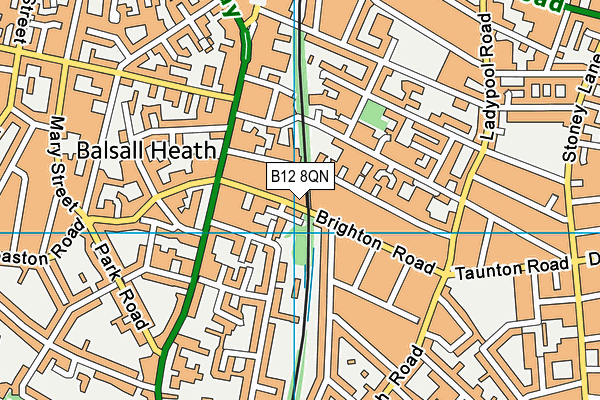 B12 8QN map - OS VectorMap District (Ordnance Survey)