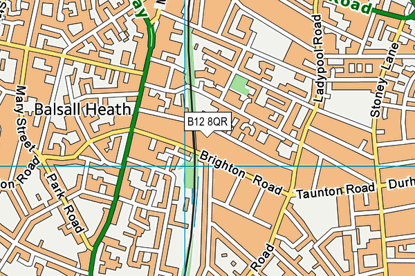 B12 8QR map - OS VectorMap District (Ordnance Survey)