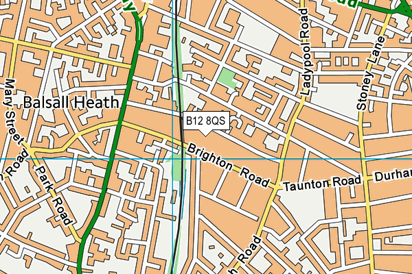 B12 8QS map - OS VectorMap District (Ordnance Survey)