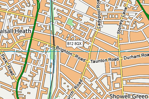 B12 8QX map - OS VectorMap District (Ordnance Survey)