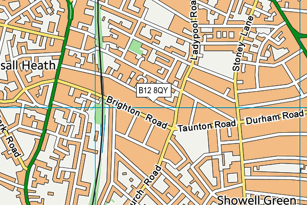 B12 8QY map - OS VectorMap District (Ordnance Survey)