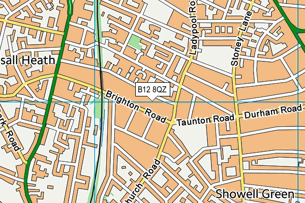B12 8QZ map - OS VectorMap District (Ordnance Survey)