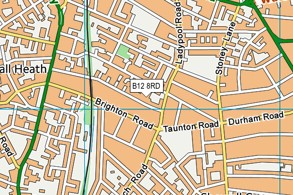 B12 8RD map - OS VectorMap District (Ordnance Survey)