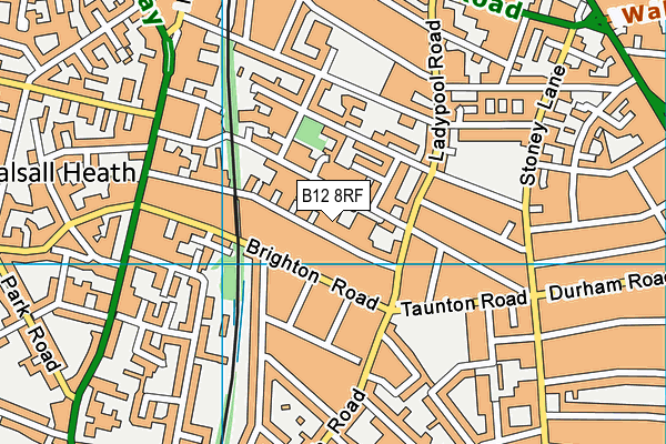 B12 8RF map - OS VectorMap District (Ordnance Survey)