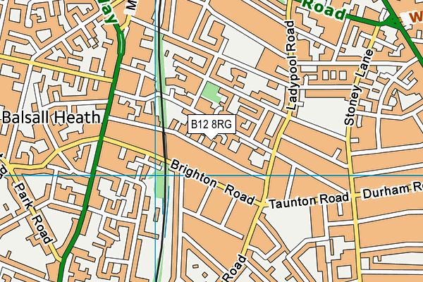 B12 8RG map - OS VectorMap District (Ordnance Survey)