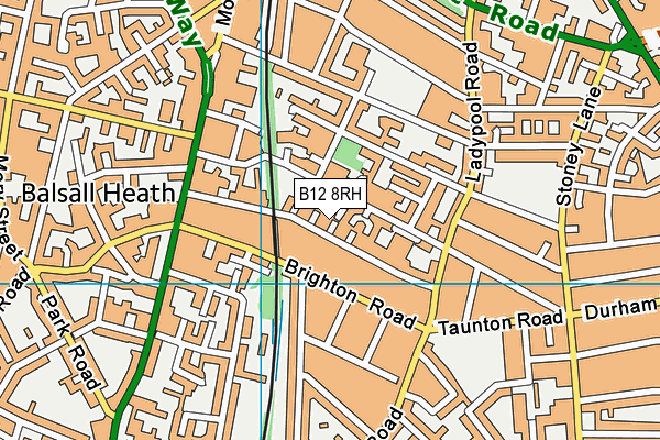 B12 8RH map - OS VectorMap District (Ordnance Survey)