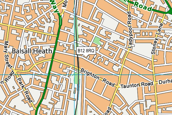 B12 8RQ map - OS VectorMap District (Ordnance Survey)