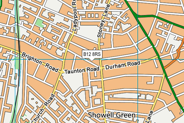 B12 8RS map - OS VectorMap District (Ordnance Survey)