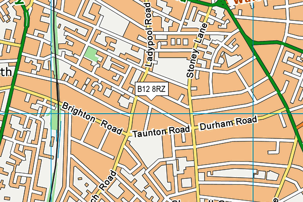 B12 8RZ map - OS VectorMap District (Ordnance Survey)