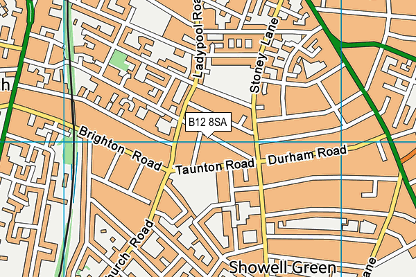 B12 8SA map - OS VectorMap District (Ordnance Survey)