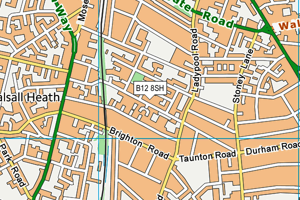 B12 8SH map - OS VectorMap District (Ordnance Survey)