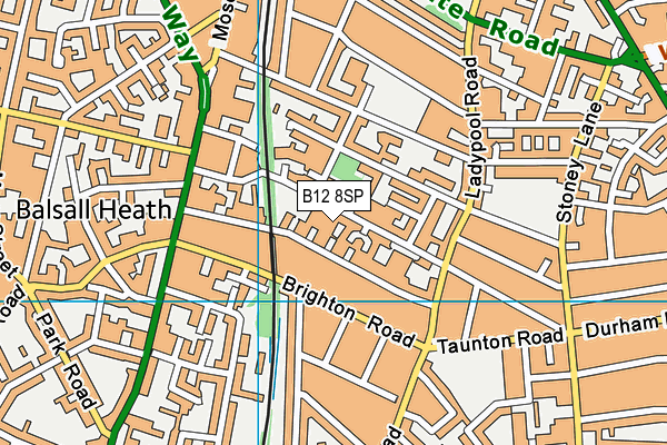 B12 8SP map - OS VectorMap District (Ordnance Survey)