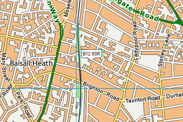 B12 8SR map - OS VectorMap District (Ordnance Survey)