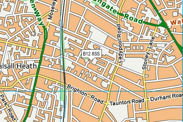 B12 8SS map - OS VectorMap District (Ordnance Survey)