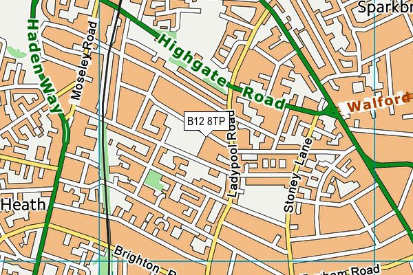 B12 8TP map - OS VectorMap District (Ordnance Survey)