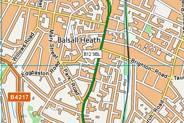 B12 9BL map - OS VectorMap District (Ordnance Survey)