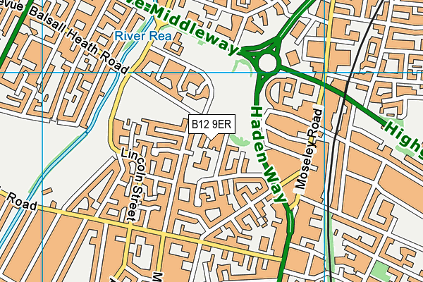 B12 9ER map - OS VectorMap District (Ordnance Survey)