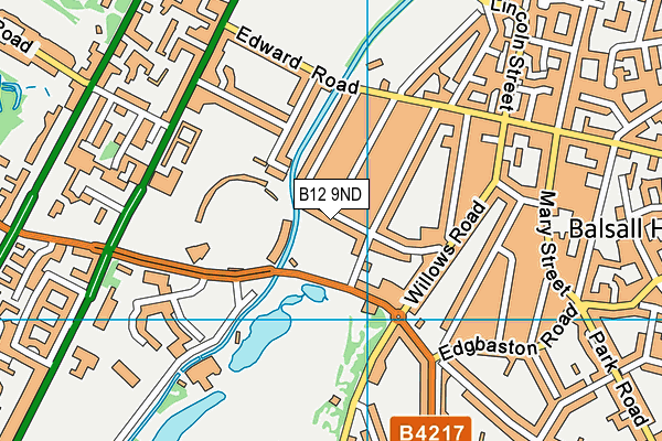 B12 9ND map - OS VectorMap District (Ordnance Survey)