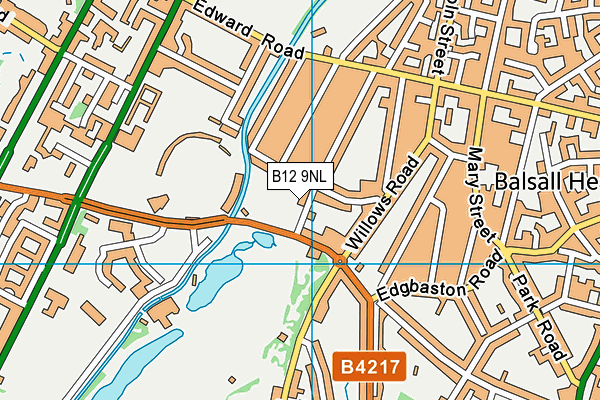 B12 9NL map - OS VectorMap District (Ordnance Survey)