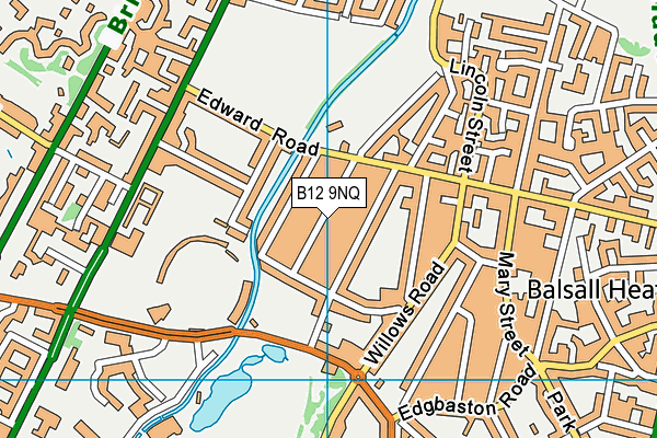 B12 9NQ map - OS VectorMap District (Ordnance Survey)