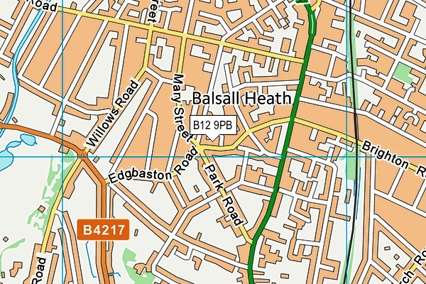 B12 9PB map - OS VectorMap District (Ordnance Survey)