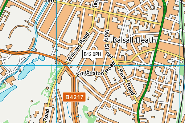 B12 9PH map - OS VectorMap District (Ordnance Survey)