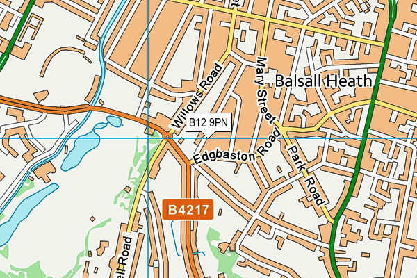 B12 9PN map - OS VectorMap District (Ordnance Survey)