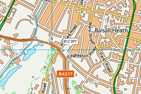 B12 9PY map - OS VectorMap District (Ordnance Survey)