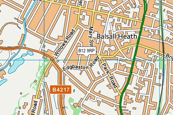 B12 9RP map - OS VectorMap District (Ordnance Survey)