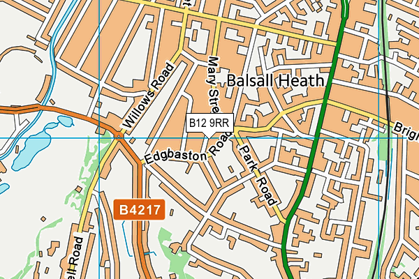 B12 9RR map - OS VectorMap District (Ordnance Survey)