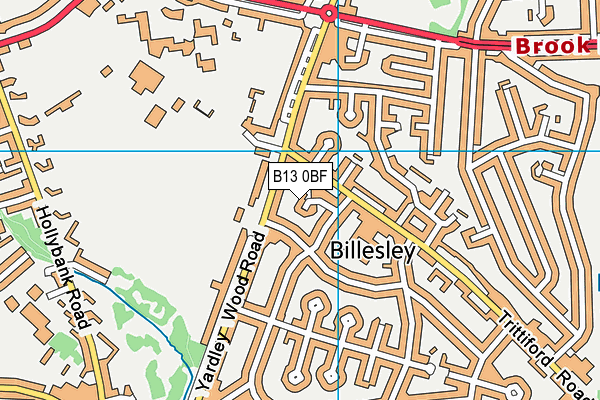 B13 0BF map - OS VectorMap District (Ordnance Survey)