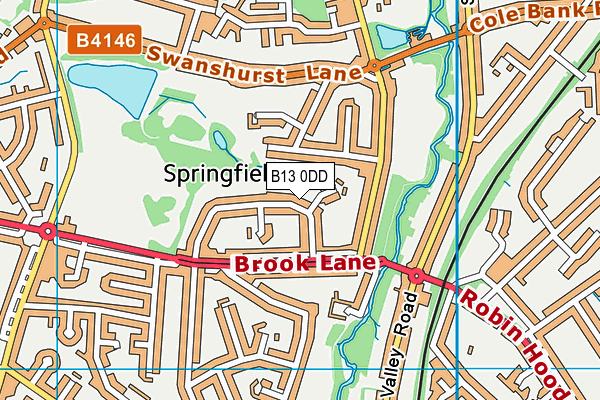 B13 0DD map - OS VectorMap District (Ordnance Survey)