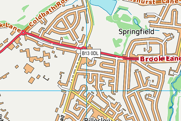 B13 0DL map - OS VectorMap District (Ordnance Survey)