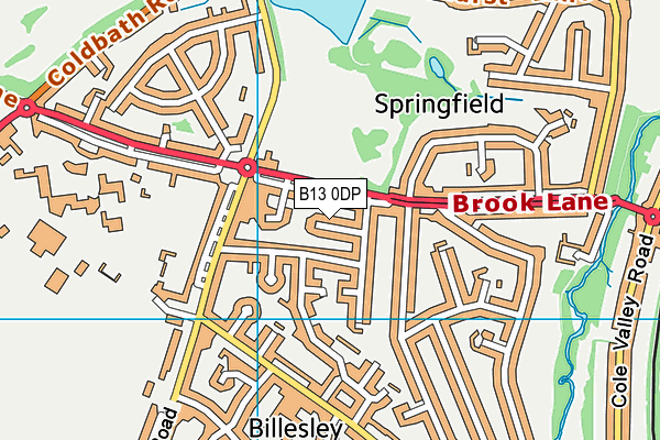 B13 0DP map - OS VectorMap District (Ordnance Survey)