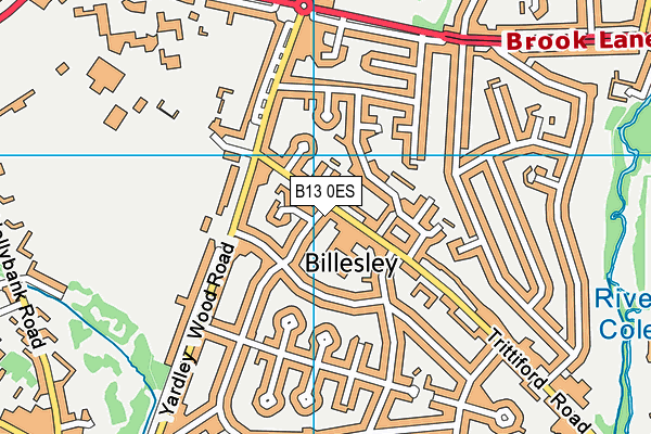 Billesley Primary School map (B13 0ES) - OS VectorMap District (Ordnance Survey)
