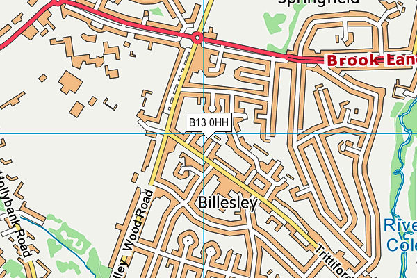 B13 0HH map - OS VectorMap District (Ordnance Survey)