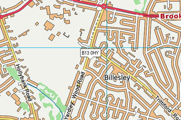 B13 0HY map - OS VectorMap District (Ordnance Survey)