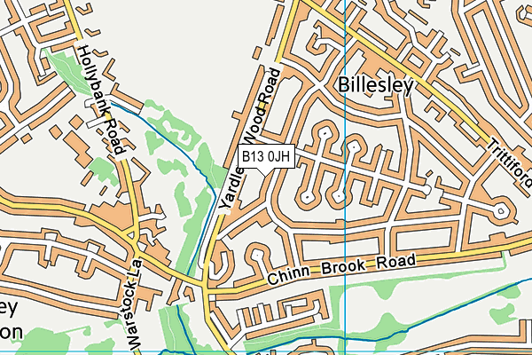 B13 0JH map - OS VectorMap District (Ordnance Survey)