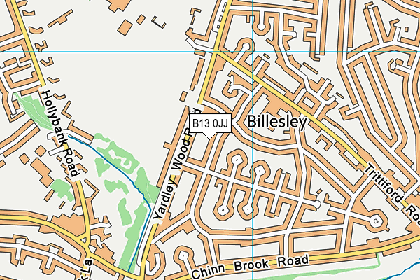 B13 0JJ map - OS VectorMap District (Ordnance Survey)