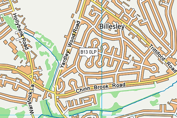 B13 0LP map - OS VectorMap District (Ordnance Survey)