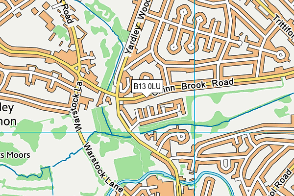 B13 0LU map - OS VectorMap District (Ordnance Survey)