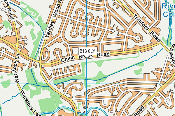 B13 0LY map - OS VectorMap District (Ordnance Survey)