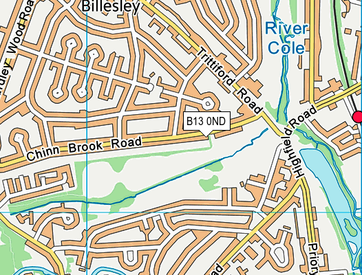 B13 0ND map - OS VectorMap District (Ordnance Survey)