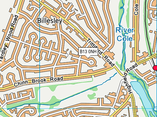 B13 0NH map - OS VectorMap District (Ordnance Survey)